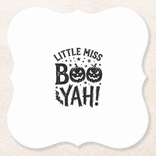 Klein Meisje Boo Yah Vintage Halloween T-shirt Ont Kartonnen Onderzetters