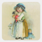  klein meisje Chubby Cheeks Pet Dolls Vierkante Sticker (Voorkant)