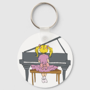 klein meisje dat piano speelt sleutelhanger