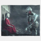 KLEIN MEISJE en ANDROID Fleece Deken (Voorkant (Horizontaal))