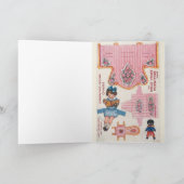 klein meisje en Baby papieren poppenkaart Kaart (Binnen)