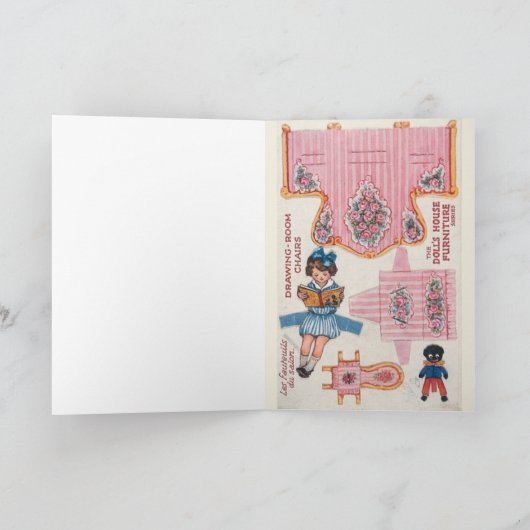 klein meisje en Baby papieren poppenkaart Kaart (Binnen)