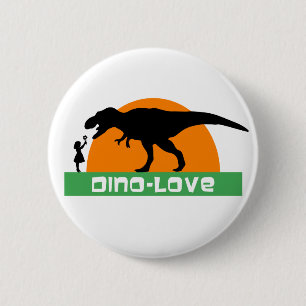 Klein meisje en dinosaurus ronde button 5,7 cm