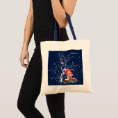 Klein meisje en Kat. Aangepaste naam kerstcadeau Tote Bag (Voorkant (product))