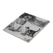 klein meisje en Kitten Tegeltje (Zijkant)