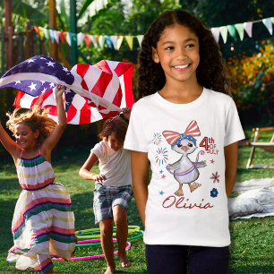 klein meisje Gekke gans 4 juli T-shirt
