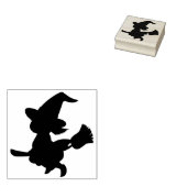 Klein meisje heks silhouette kunststempel 	rubberstempel (Gestempeld)