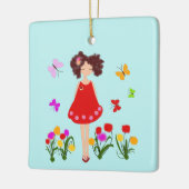 Klein meisje in de tuin keramisch ornament (Links)