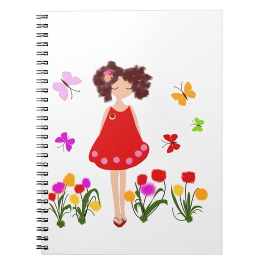Klein meisje in de tuin notitieboek (Voorkant)