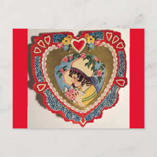 klein meisje in de Valentijn Heart Briefkaart