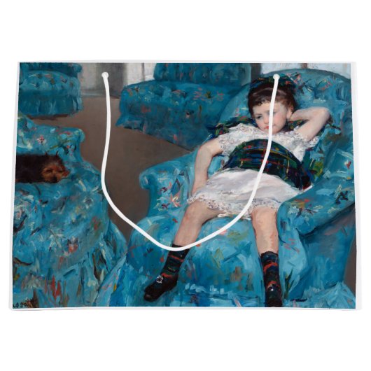Klein meisje in een blauwe stoel, Cassatt Groot Cadeauzakje (Voorkant)