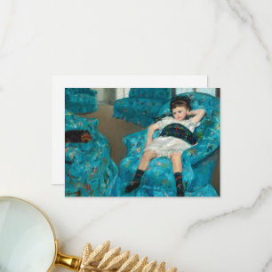 Klein meisje in een blauwe stoel door Mary Cassatt Bedankkaart