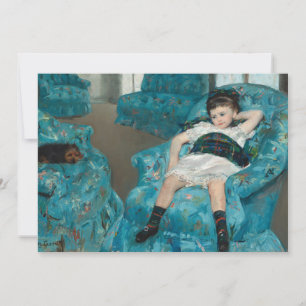 Klein meisje in een blauwe stoel Mary Cassatt
