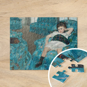 Klein meisje in een blauwe stoel Mary Cassatt Legpuzzel