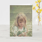 klein meisje in wildfowers kaart (Gele Bloem)