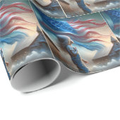 Klein meisje met Amerikaanse vlag Cadeaupapier (Rol Hoek)