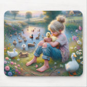 Klein meisje met eenden muismat (Voorkant)