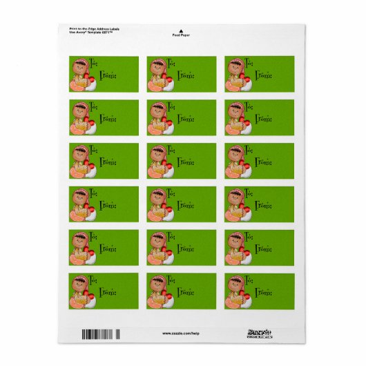 Klein meisje met gevulde hart etiket (Full Sheet)