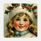 klein meisje met maretak metalen ornament (Achterkant)