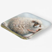 klein meisje met oversized ooi papieren bordje (Gebogen)