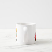 Klein meisje met  pop espresso kop (Achterkant)