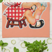 Klein meisje met  pop theedoek (Gevouwen)