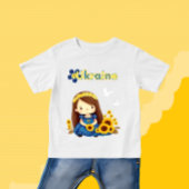 Klein meisje met zonnebloemen kinder shirts