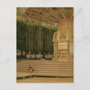 Klein meisje op de kermis briefkaart