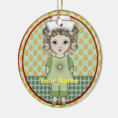 Klein meisje verpleegster keramisch ornament (Links)