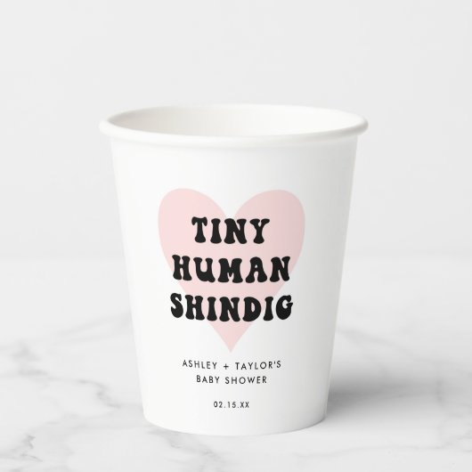 Klein menselijk Shindig Modern Baby shower Papieren Bekers (Voorkant)