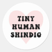 Klein menselijk Shindig Modern Baby shower Ronde Sticker (Voorkant)
