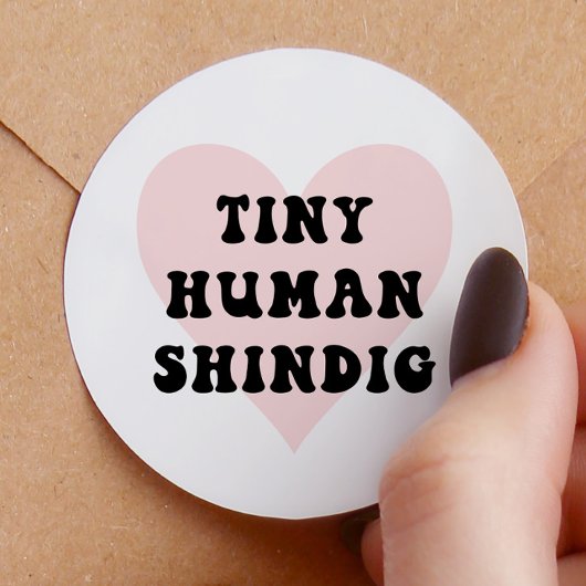 Klein menselijk Shindig Modern Baby shower Ronde Sticker