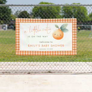 Klein Mignon Oranje Gingham Welkom Baby Borrel Spandoek