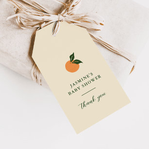 Klein Mignon Sinaasappel Citrus Baby Shower Cadeaulabel