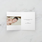 Klein Modern Script Custom Baby shower Foto's Bedankkaart (Binnen)