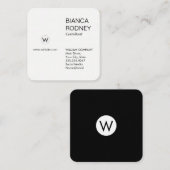 Klein monogram / Klassieke Executive Vierkante Visitekaartje (Voorkant / Achterkant)