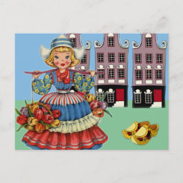Klein Nederlands meisje in nationaal kostuum Briefkaart