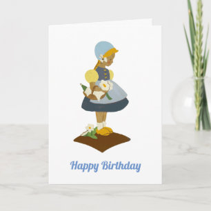 Klein Nederlands meisje met Klompen Kaart