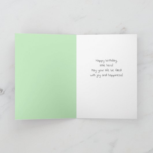 Klein Ninja Holding Gooien Star Groen Verjaardag Kaart (Binnen)