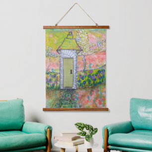Klein oosters huis hangend wandkleed