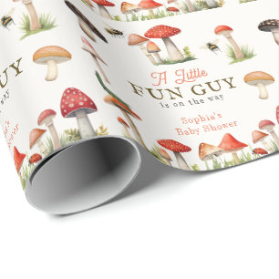 Klein Paddenstoelen Jongens Baby Shower Cadeaupapier