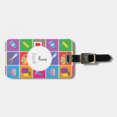 Klein patroonpatroon Kinder Bagagelabel (Voorkant horizontaal)