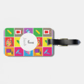 Klein patroonpatroon Kinder Bagagelabel (Achterkant horizontaal)