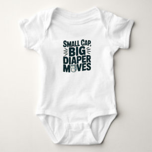 "Klein Pet, grote luier beweegt" Grappige Baby bod Romper