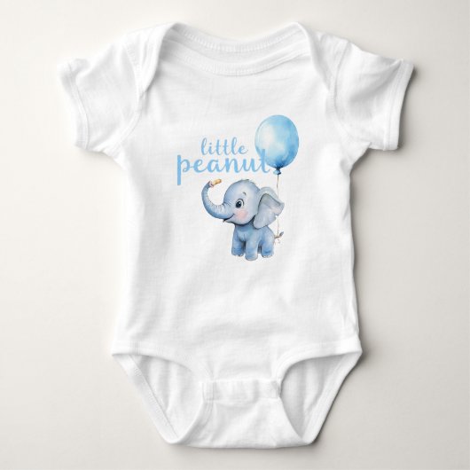Klein Pinda Blauw Olifant Baby Body – Mooie S Romper (Voorkant)