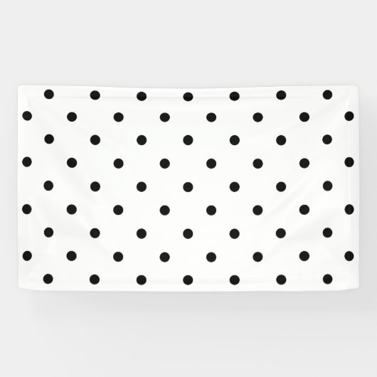 Klein poka-puntenpatroon: Zwart en wit Spandoek (Horizontaal)