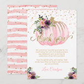 Klein pompoen Baby shower dank u kaart 5x7 (Voorkant / Achterkant)