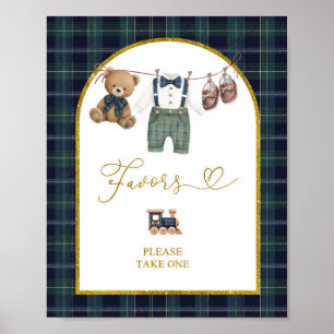Klein preppy heerschap Baby Shower Favors Poster
