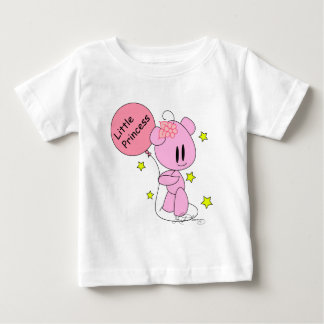 Klein prinses babemeisje roze teddybeer T-shirt