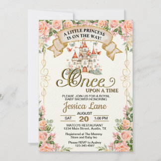 Klein Prinses Sprookjes Kasteel Meisje Baby Shower Kaart